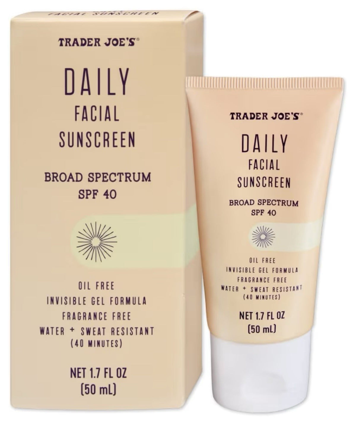 Facial Sunscreen SPF 40 - Oil-Free, Matte Finish, Fragrance-Free, 1.7oz/50ml - 2 Pack