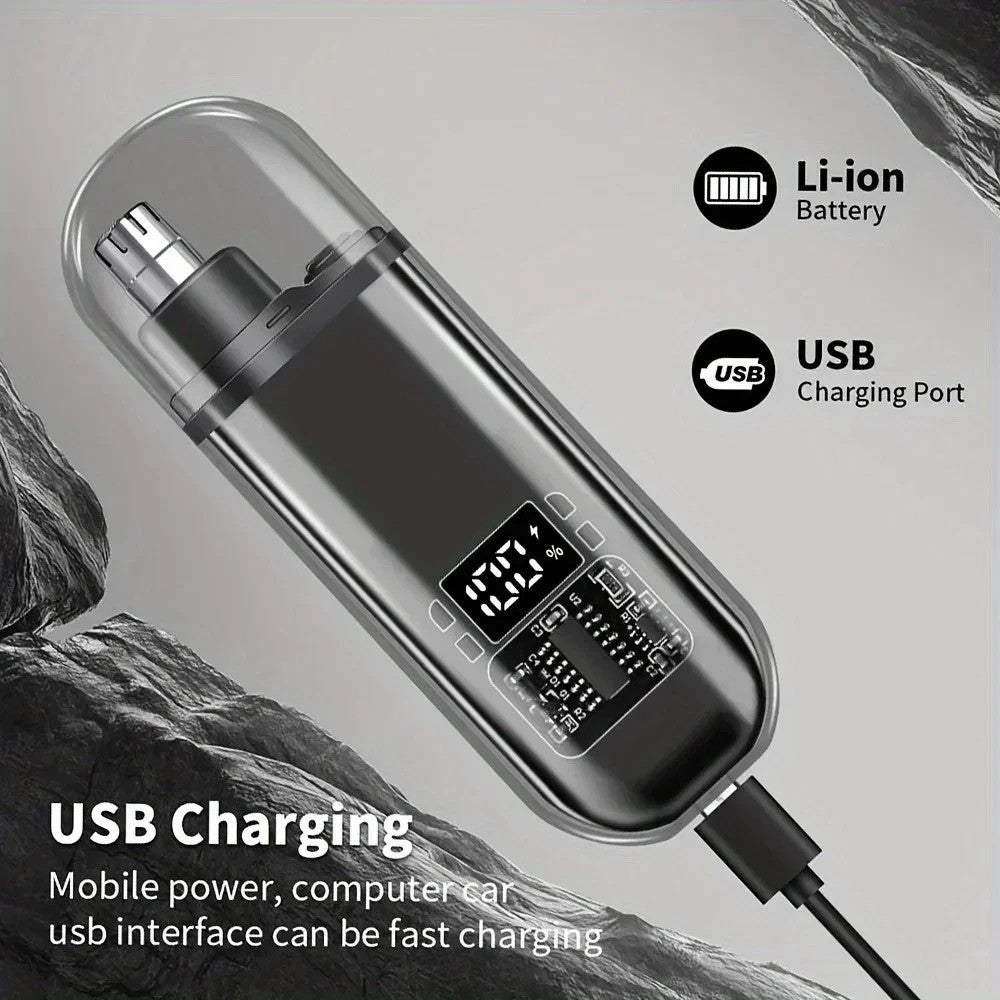 USB Rechargeable Nose & Ear Hair Trimmer for Men Portable Grooming