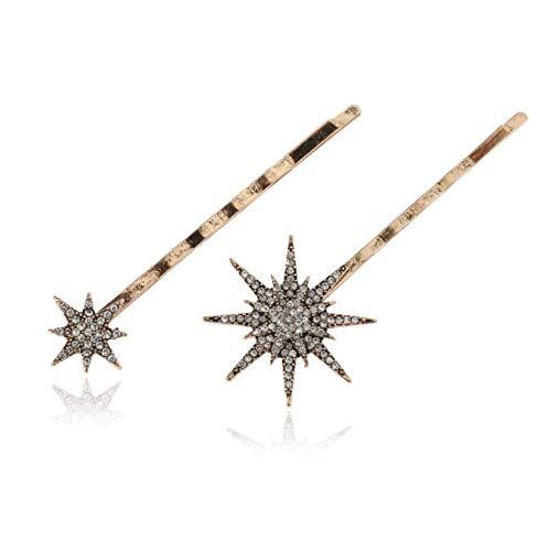 Moon & Star Crystal Hair Clips Set Women Girl Hair Accessories Jewelry