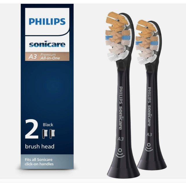 Philips Sonicare All-in-One Black Replacement Toothbrush Heads 2 Pack