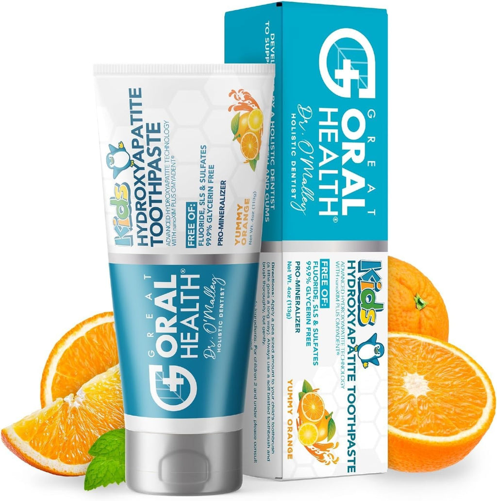Kids Fluoride-Free Toothpaste with Remineralizing Hydroxyapatite, 4 oz