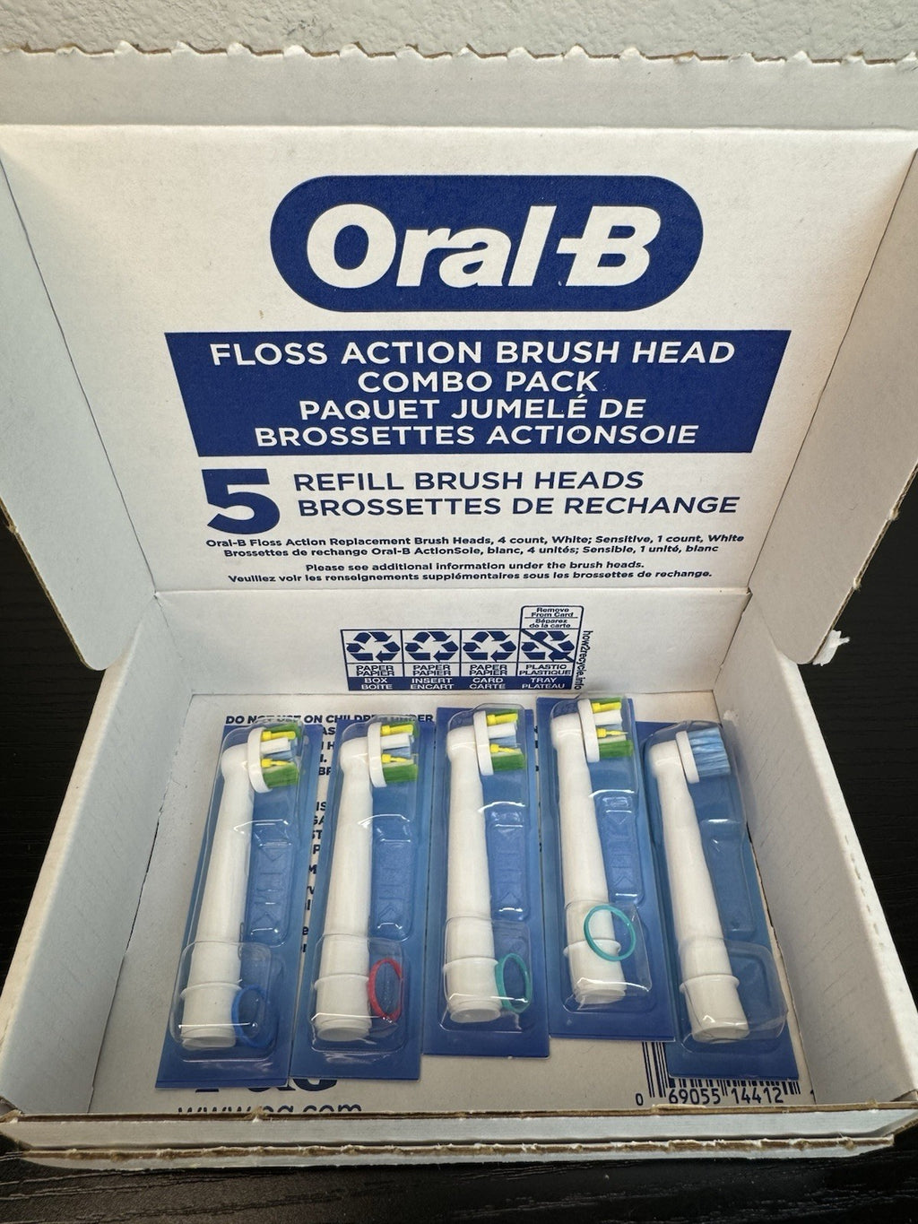 Oral-B Floss Action Replacement Brush Heads Pack of 5 for Electric Toothbrush