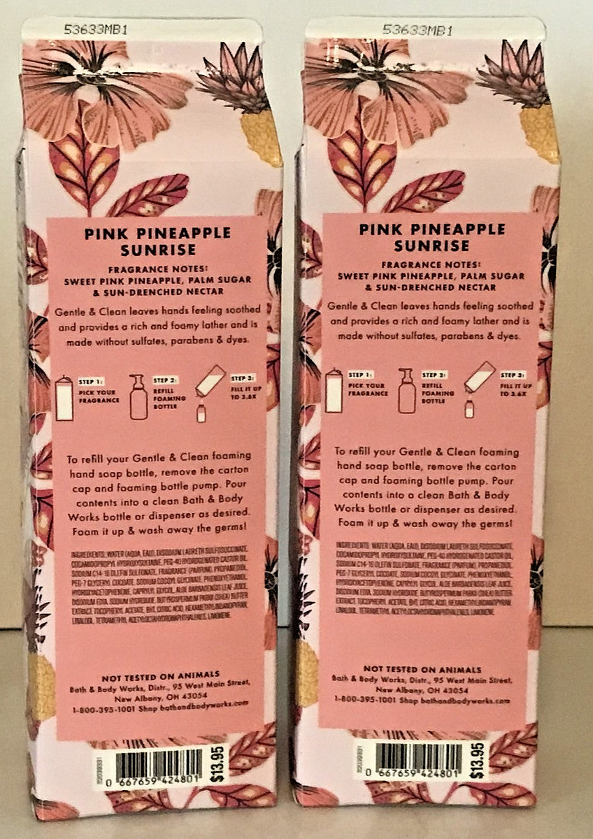 Pink Pineapple Sunrise Foam Hand Soap Refill Cartons - 32 oz, 2 Pack