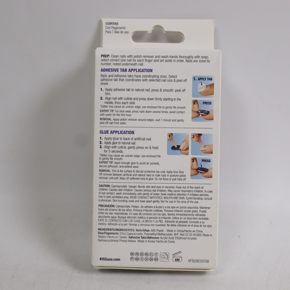 2 Pack Press-On Nails - Black Short Length Gel Fantasy Collection