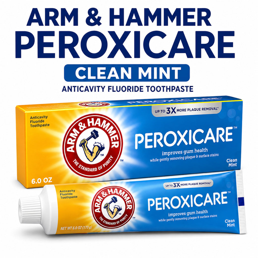 Arm & Hammer Peroxicare Fluoride Toothpaste 6 Pack - Fresh Mint, White Teeth