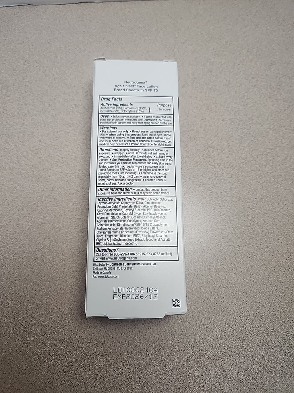 Neutrogena Oil-Free SPF 70 Face Lotion - 3 Oz Sun Protection, Fragrance-Free, Exp 12/2026