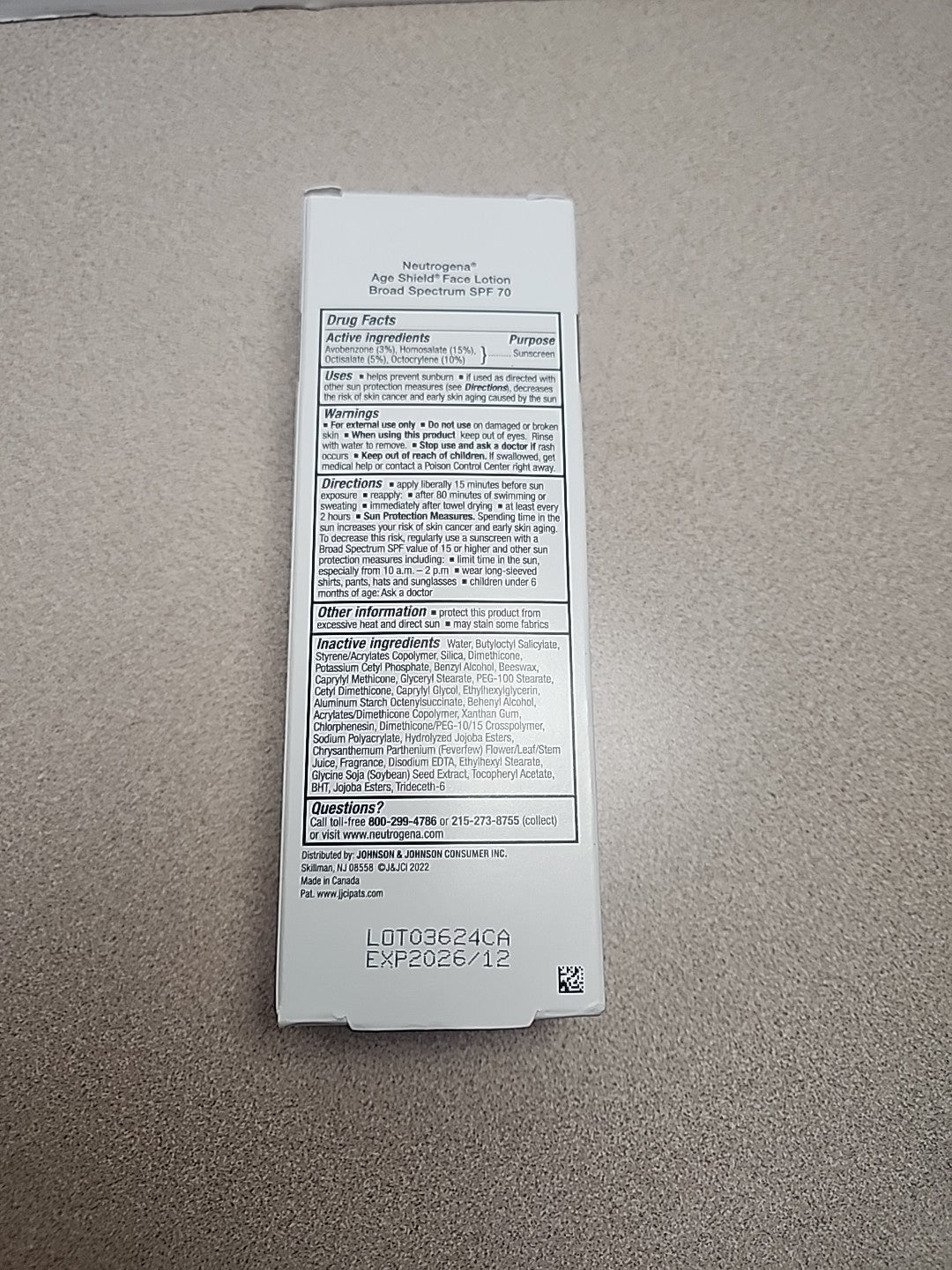 Neutrogena Oil-Free SPF 70 Face Lotion - 3 Oz Sun Protection, Fragrance-Free, Exp 12/2026