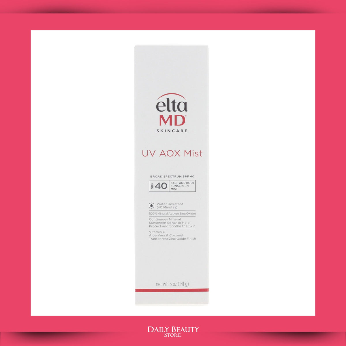 Mineral Sunscreen Spray SPF40 Face & Body Mist Hydrating Water-Resistant