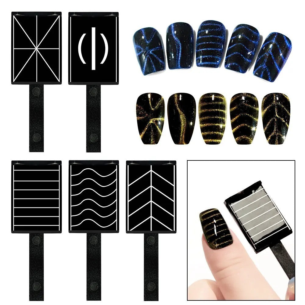 Magnetic Nail Art Tool Set for Cat Eye Gel Polish DIY Manicure - 8 Pieces