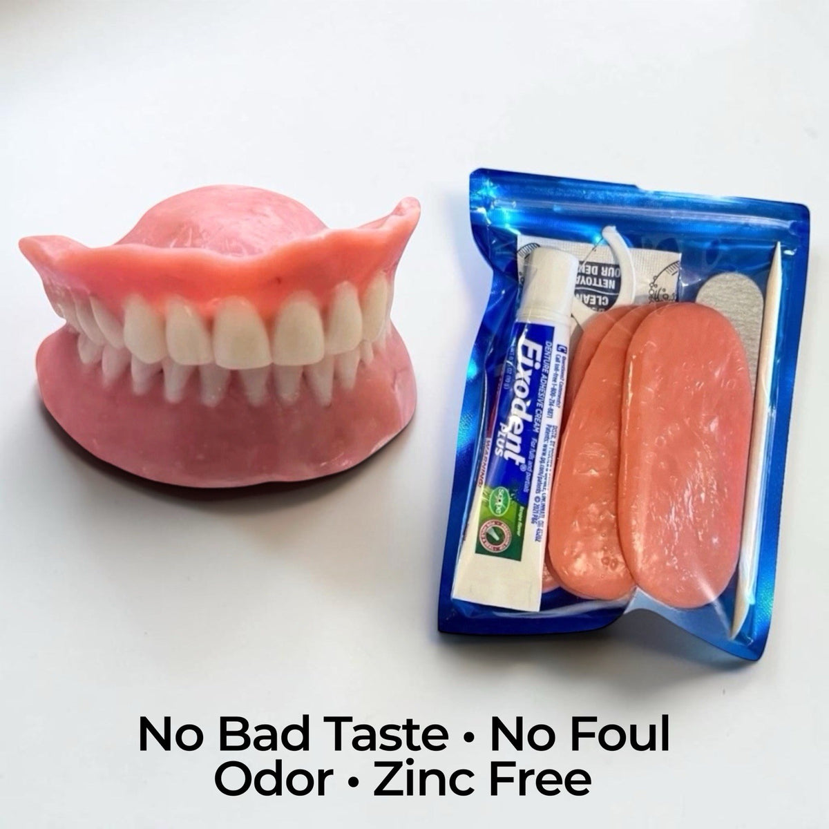 Denture Reline Kit - Fits Any Denture, Reusable, No Odor or Taste, Pink or Brown