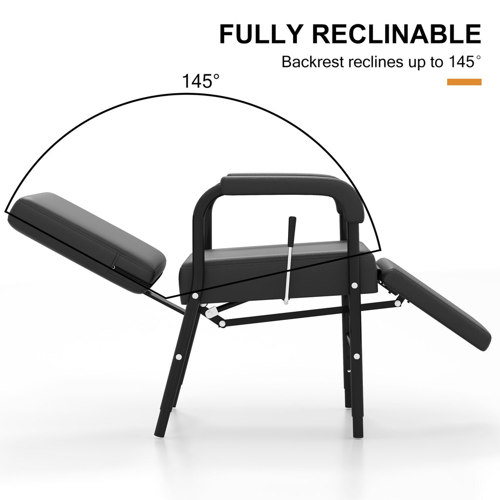 Heavy Duty Reclining Shampoo Chair with Leg Support for Salon & Barber