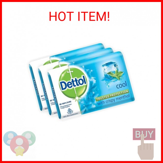 Dettol Cool Bar Soap Pack of 3 - Moisturizing & Germ Protection