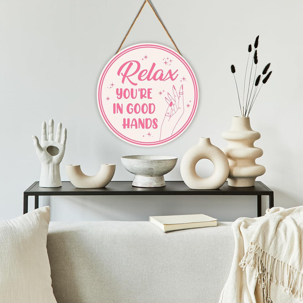 Pink Salon Wall Decor for Beauty, Massage, Spa, Hair & Nail Rooms