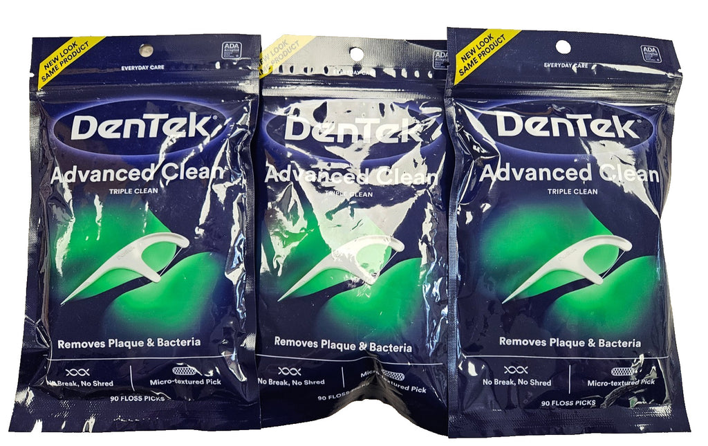 Extra Strong Dental Floss Picks - Triple Clean, 90 Count (3 Pack)