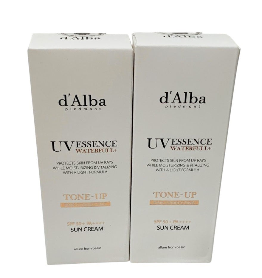 D'ALBA Waterfull UV Essence Sun Cream Pink Correcting SPF 50+ PA++++ - 50ml Duo Set