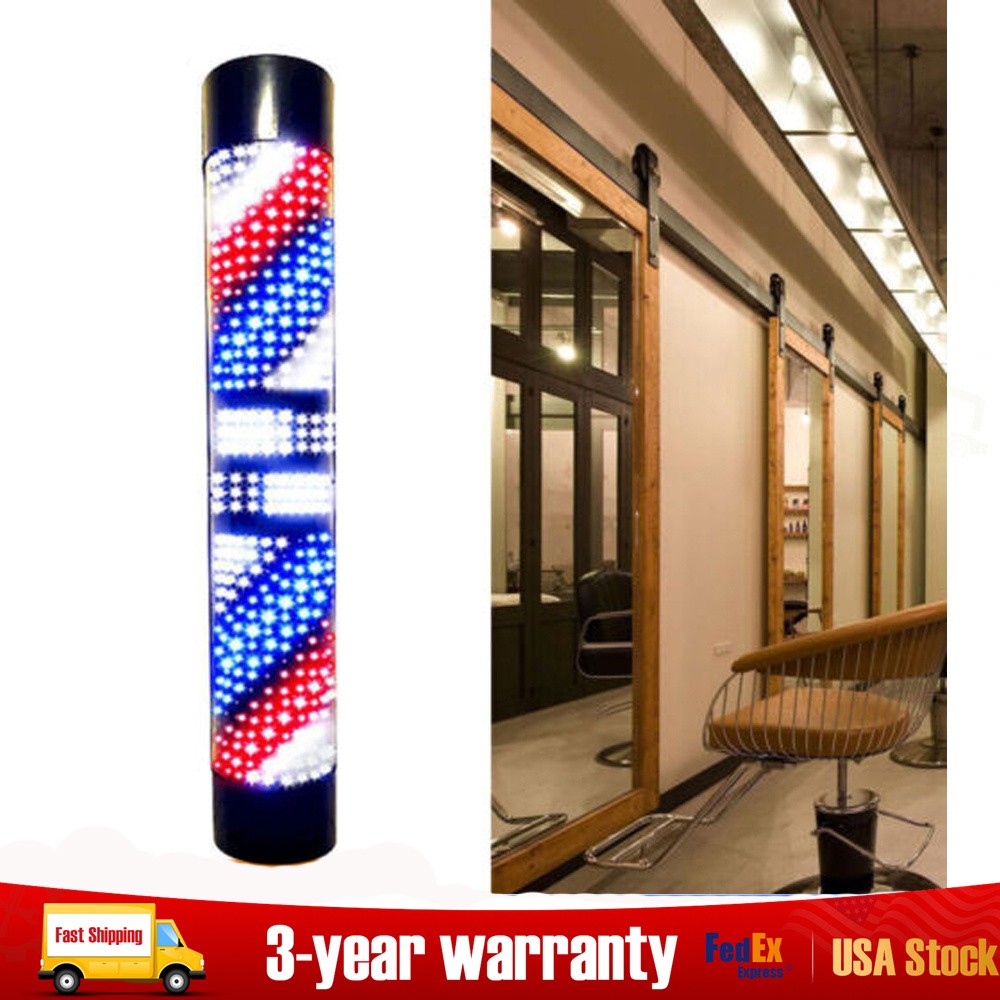 LED Rotating Wall Light Barber Pole Waterproof Sign for Hair Salon