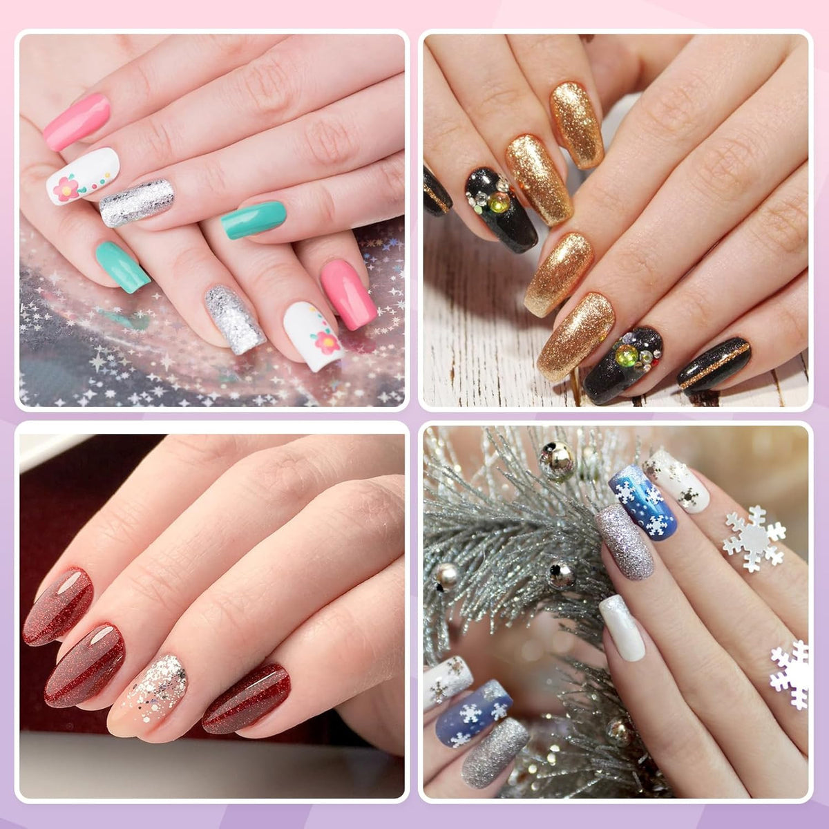 Professional Acrylic Nail Kit for Beginners with Glitter & Art Tools