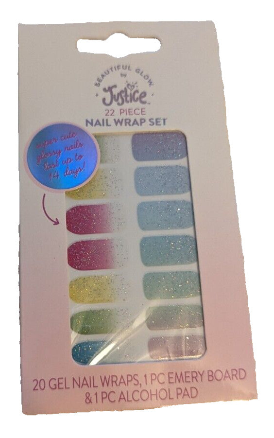 22 Piece Nail Wrap Set - 3 Assorted Nail Art Strips for Manicure