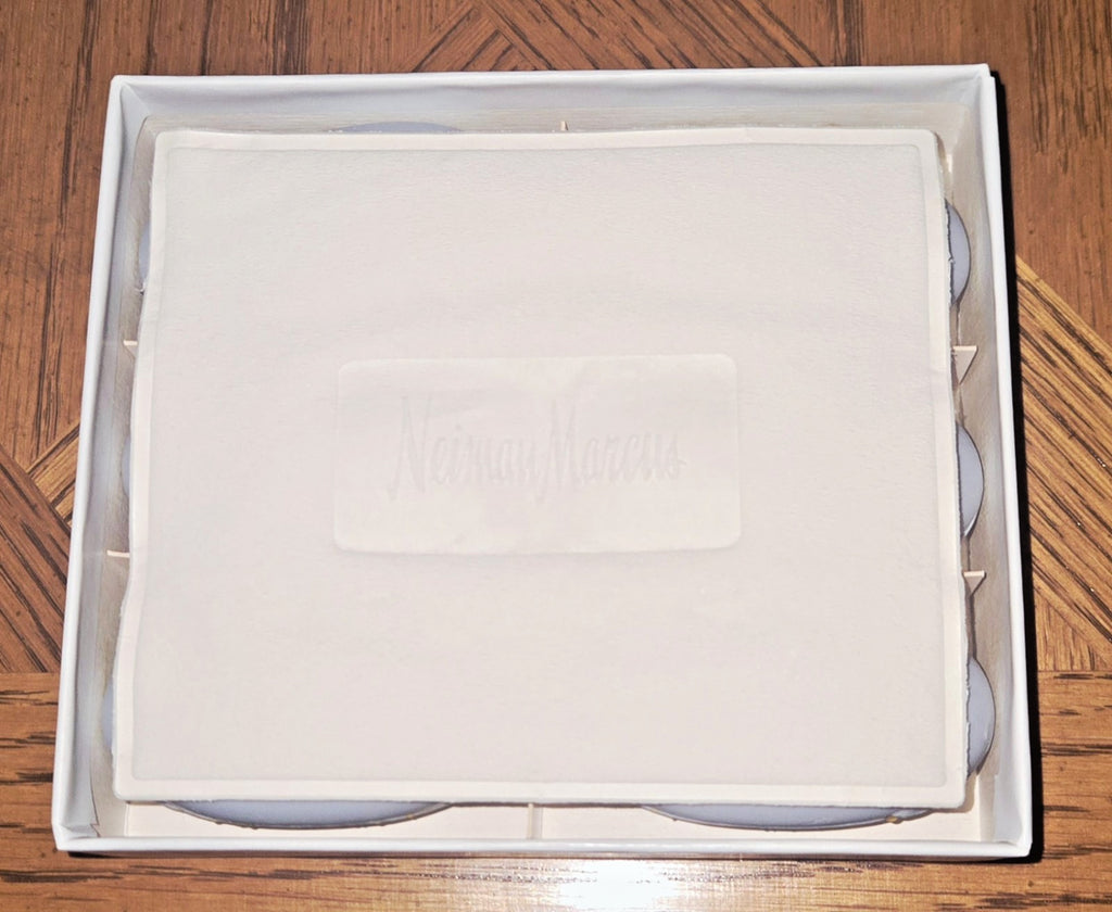 Vintage Neiman Marcus Blue Lilac Bath Soap Set - 6 Oval Cakes, 8 oz