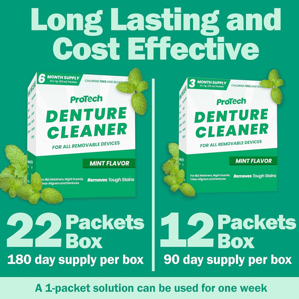 Denture Cleaner Powder for Retainers & Mouthguards - 180-Day Pack