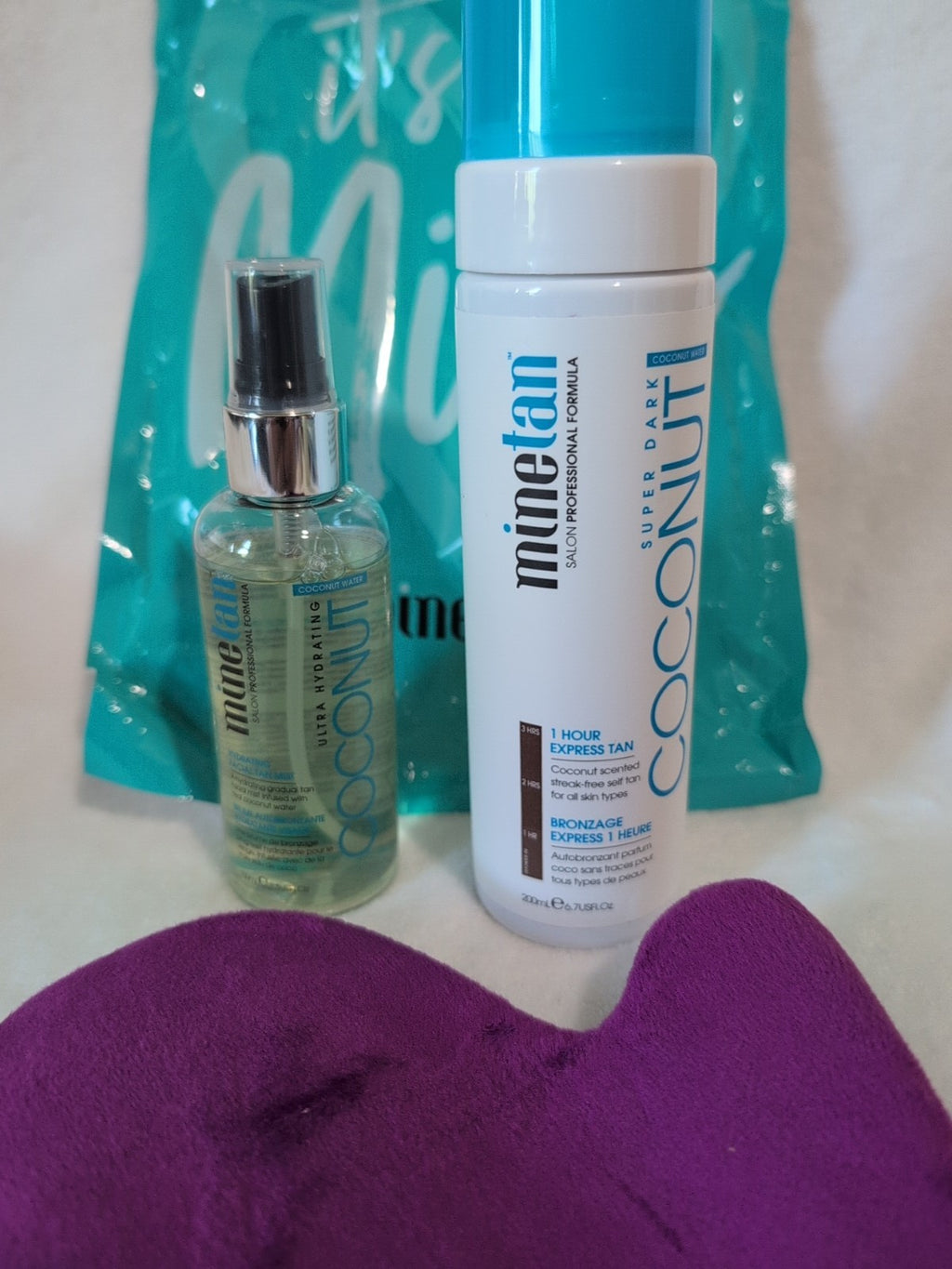MineTan Coconut Super Dark 1 Hour Express Self Tanning Foam Set with Mist & Mitt