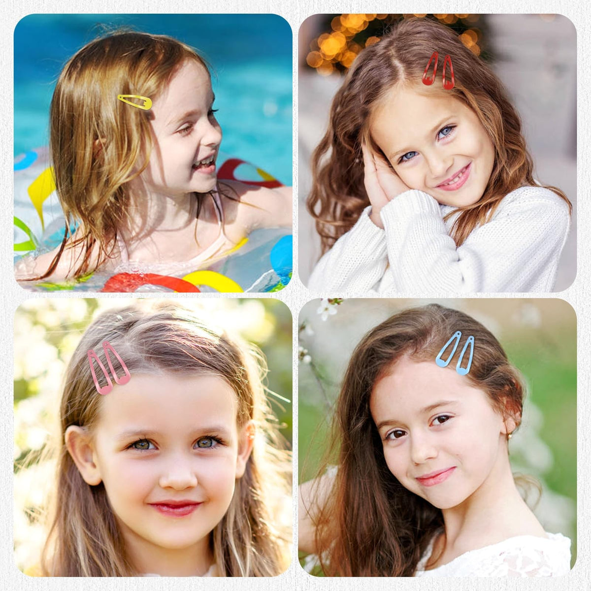 Multicolor Snap Hair Clips for Babies & Toddlers - 100 Pack, 3cm