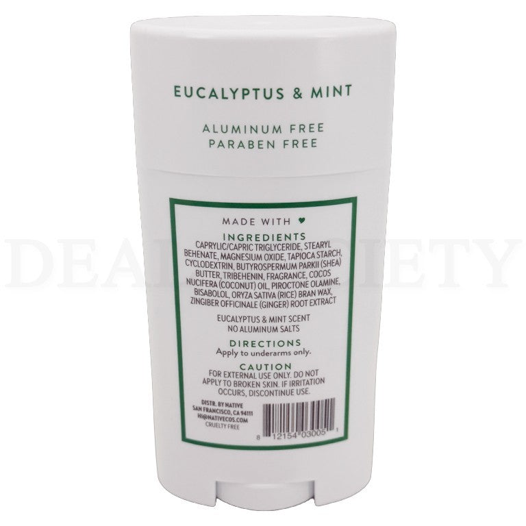 Aluminum-Free Deodorant Stick Eucalyptus & Mint 2.65oz Lot of 3