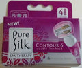 Pure Silk Contour 6 Razor Blade Cartridge Refills - Pack of 4