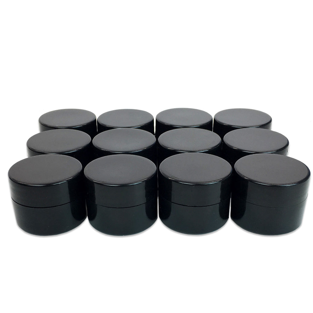 300 Pcs 7G/7ML Cosmetic Sample Jars with Lids - BPA Free Black Containers