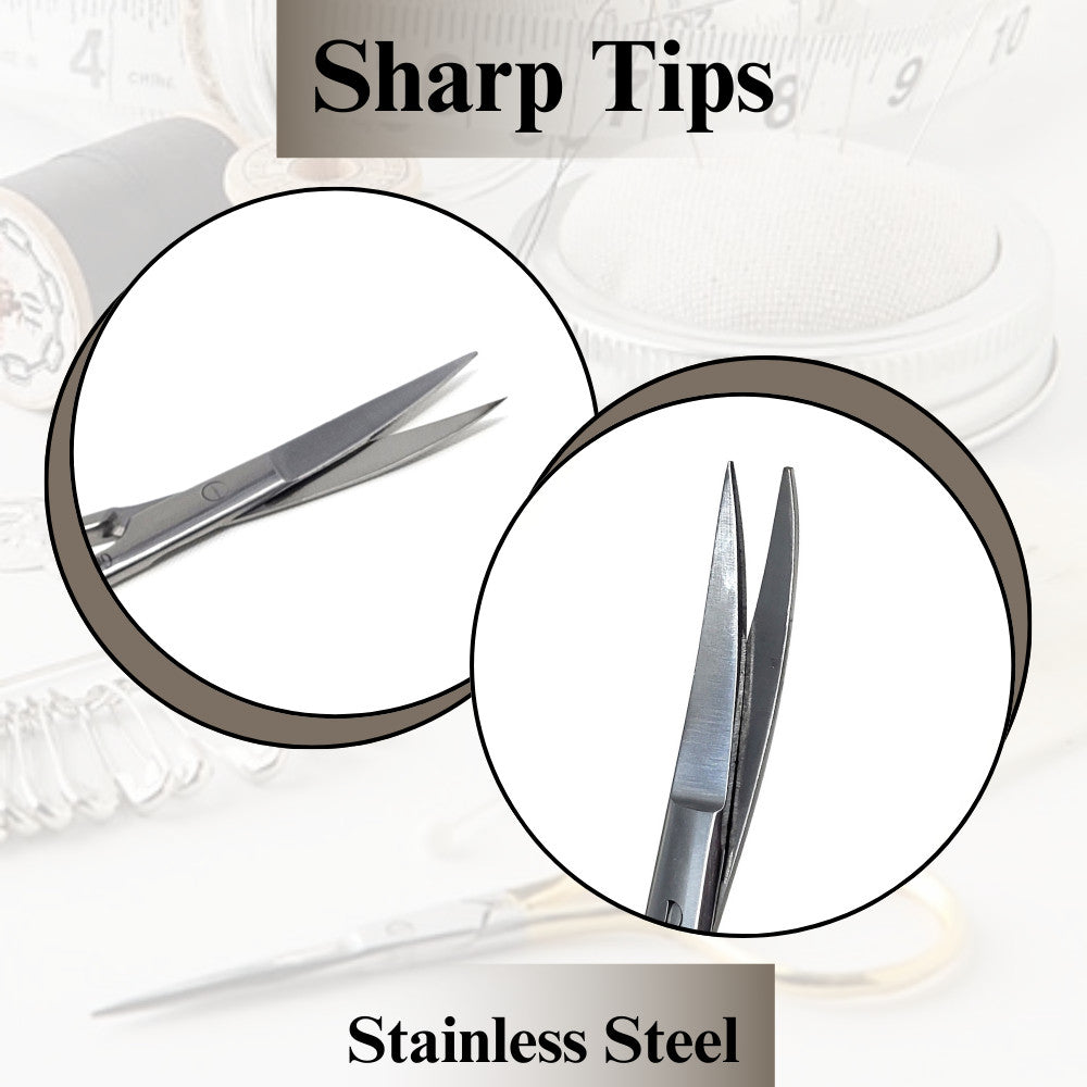 Stainless Steel Grooming Scissors 4.5 Inch for Facial, Nail, Hair & Eyebrow Trimming