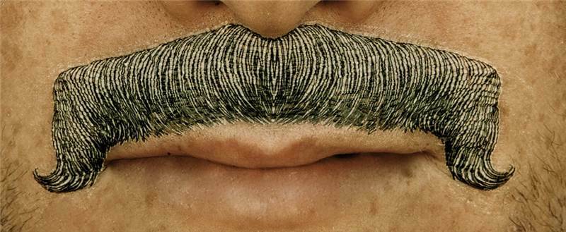 Hair Glow Mustache Tattoo – Temporary Facial Tattoo Sheet (4x6) Glow in the Dark
