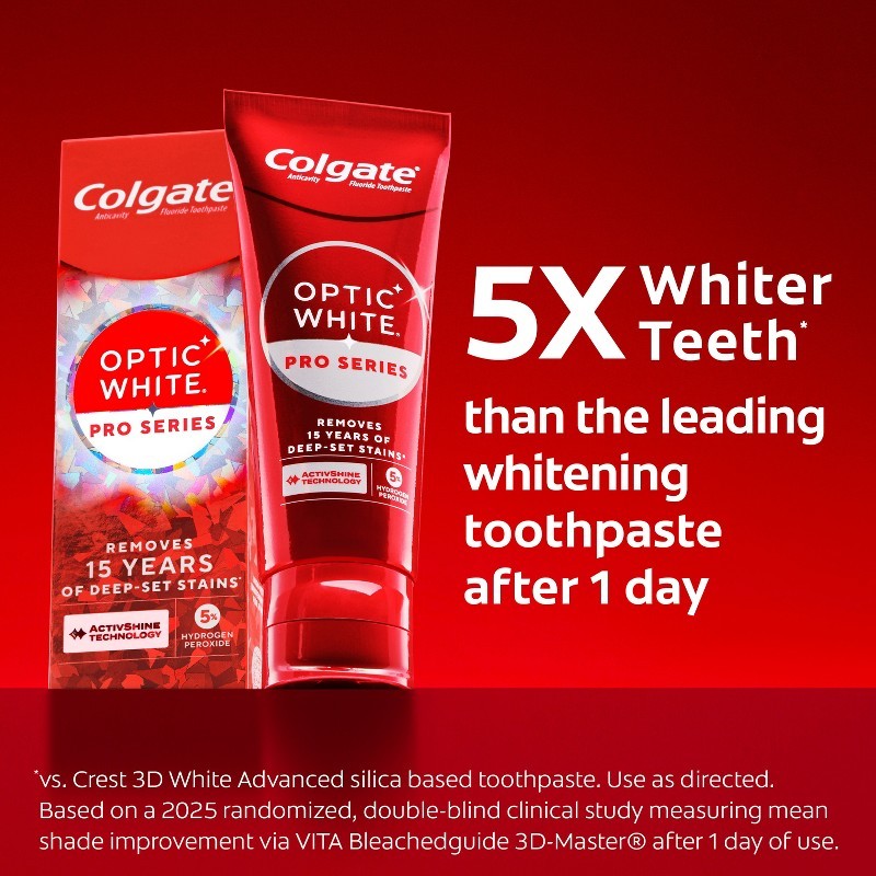 Optic White Pro Express Whitening Toothpaste with Hydrogen Peroxide 3oz 2-Pack