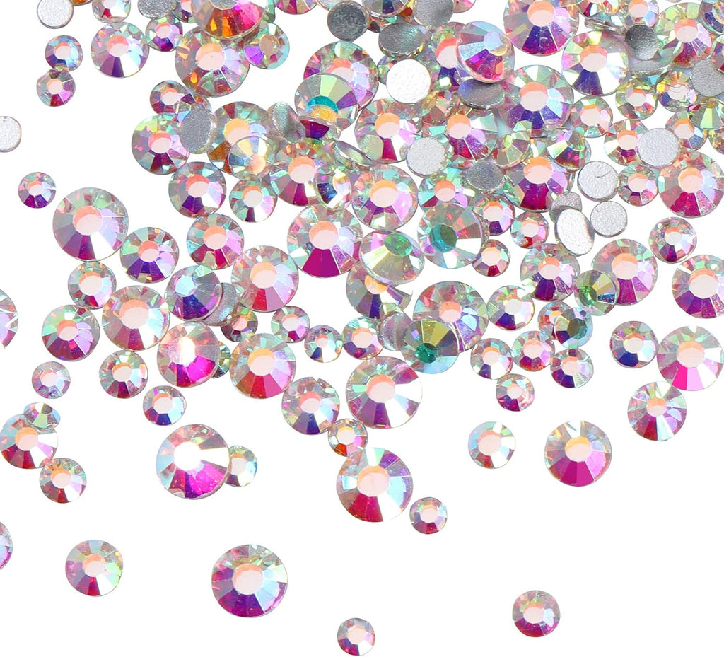 3456 Pcs Nail Rhinestones Set with Crystal AB Flatback Gems for Nail Art & Crafts