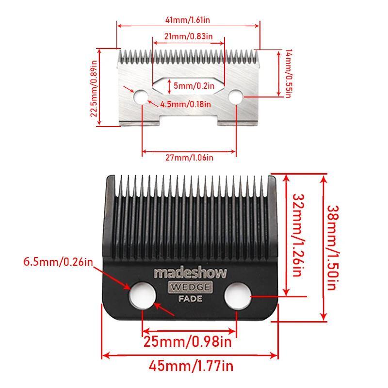 Hair Clipper Blade Replacement for Madeshow M5 M10 R66 R77f - Stainless Steel Wedge Fade Blades