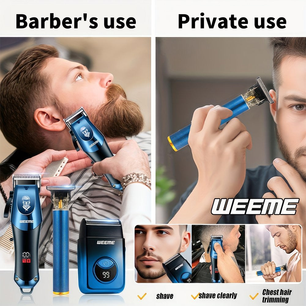 Men's Cordless Hair Clipper Set - Rechargeable Trimmer & Shaver Kit