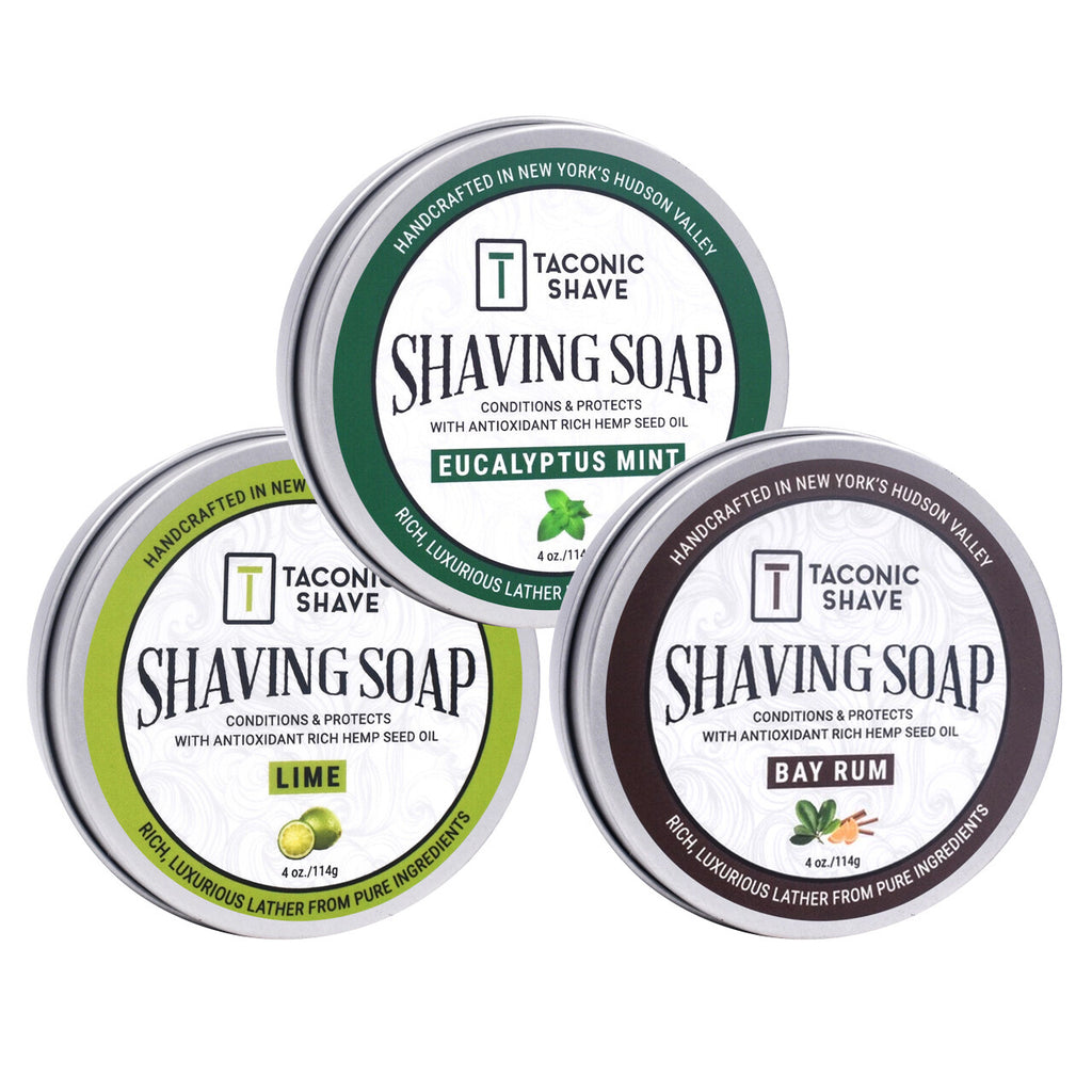 Handcrafted Shaving Soap 3 Pack - Large 4 oz Pucks with Natural Oils