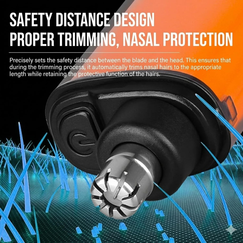2-in-1 USB Rechargeable Nose & Ear Hair Trimmer with LED Display – Waterproof & Compact