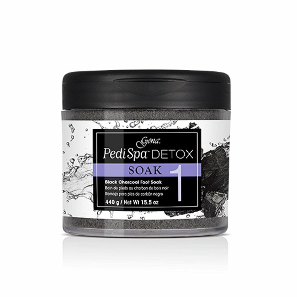 Black Charcoal Foot Soak for Pedicure Detox 15.5 oz - Deep Cleansing & Exfoliating