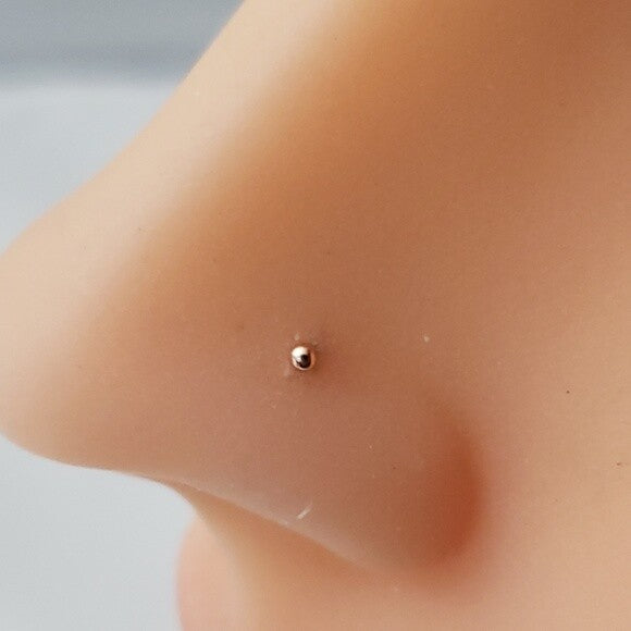 18G Implant Grade Gold PVD Titanium Ball Nose Stud 9mm Body Jewelry - 2 PCS