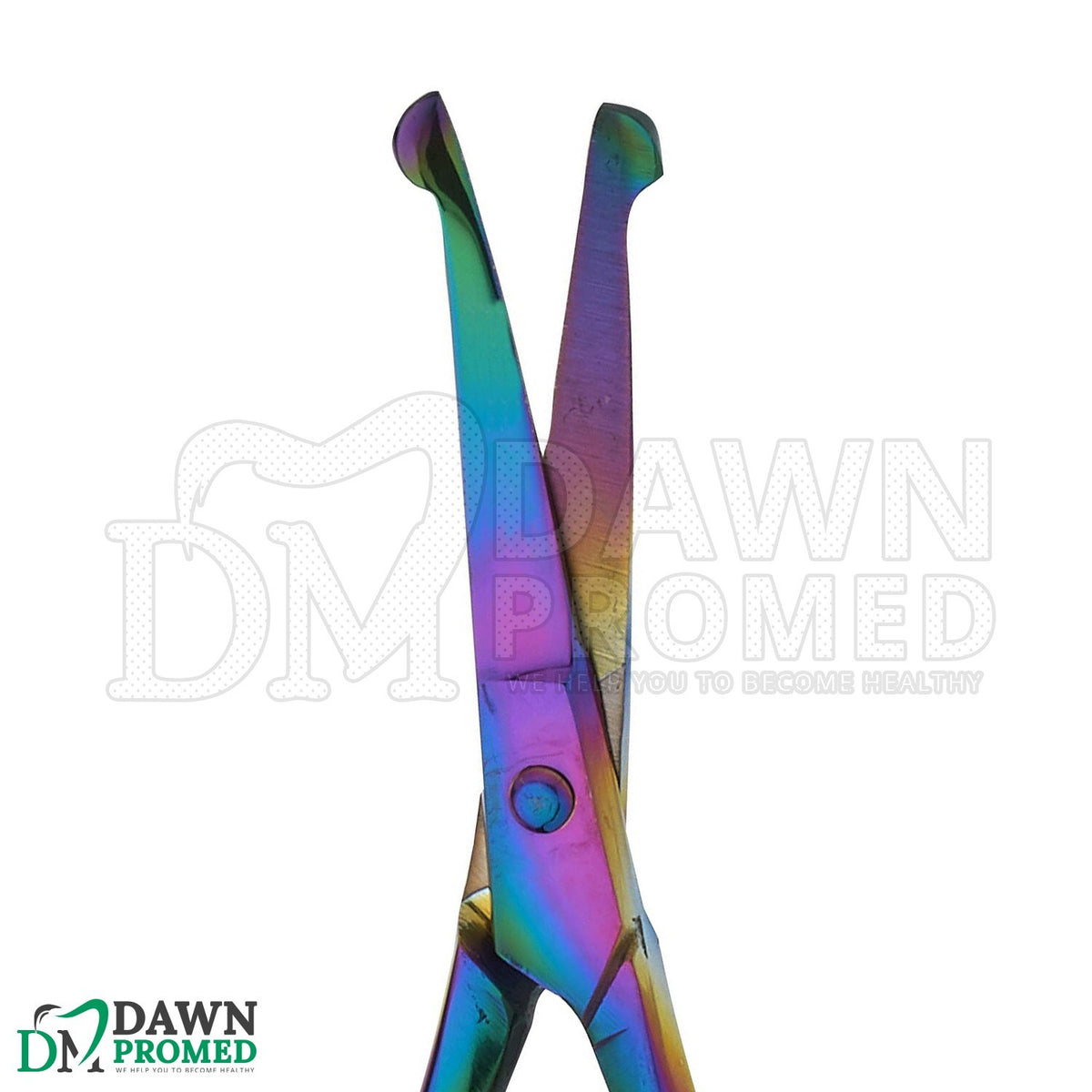 Rainbow Curved Nose & Ear Hair Scissors - 3.5 Inch Safety Grooming Shears