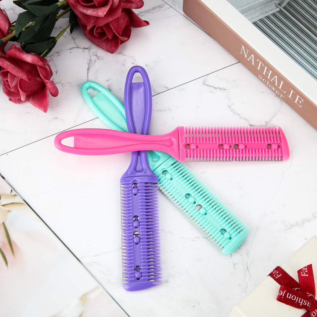 Hair Cutting Comb Set with Double-Edge Thinning and Cutting Combs