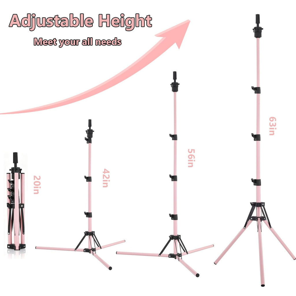 Adjustable Wig Head Stand Tripod for Cosmetology & Hairdressing