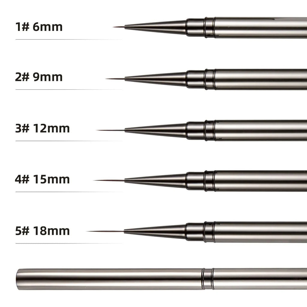 5pcs Nail Art Fine Line Striping Brushes for Detailing & Blending