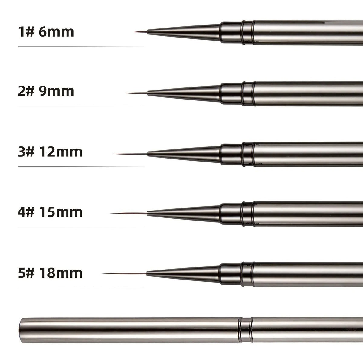 5pcs Nail Art Fine Line Striping Brushes for Detailing & Blending