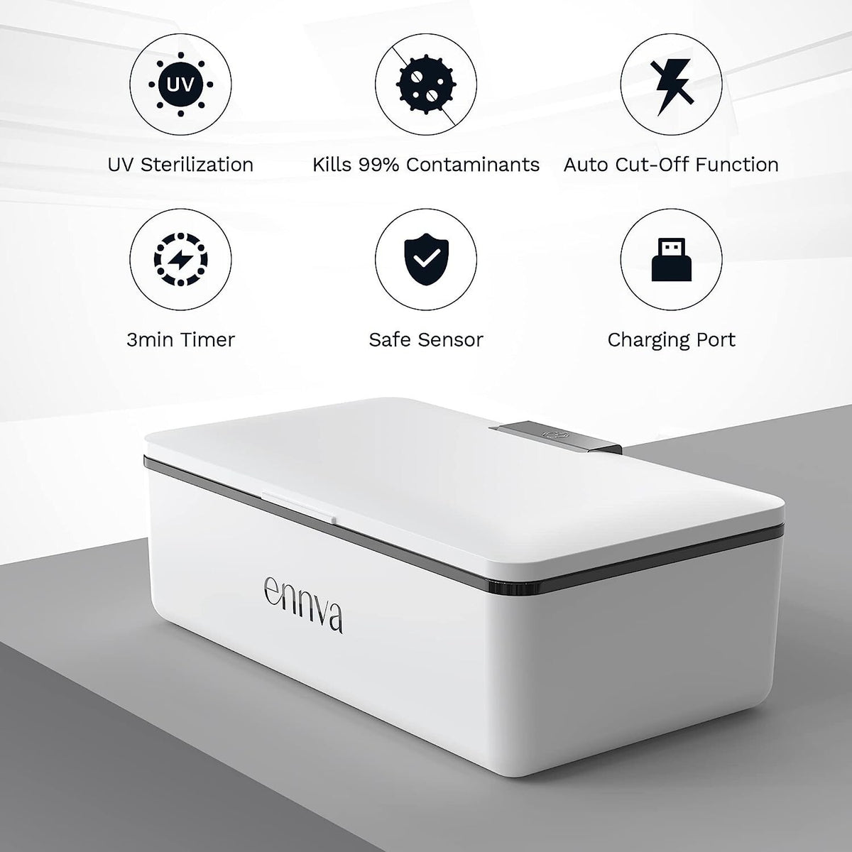Large UV Light Sanitizer Box Portable UV-C Disinfection Sterilizer for Phone Keys Glasses