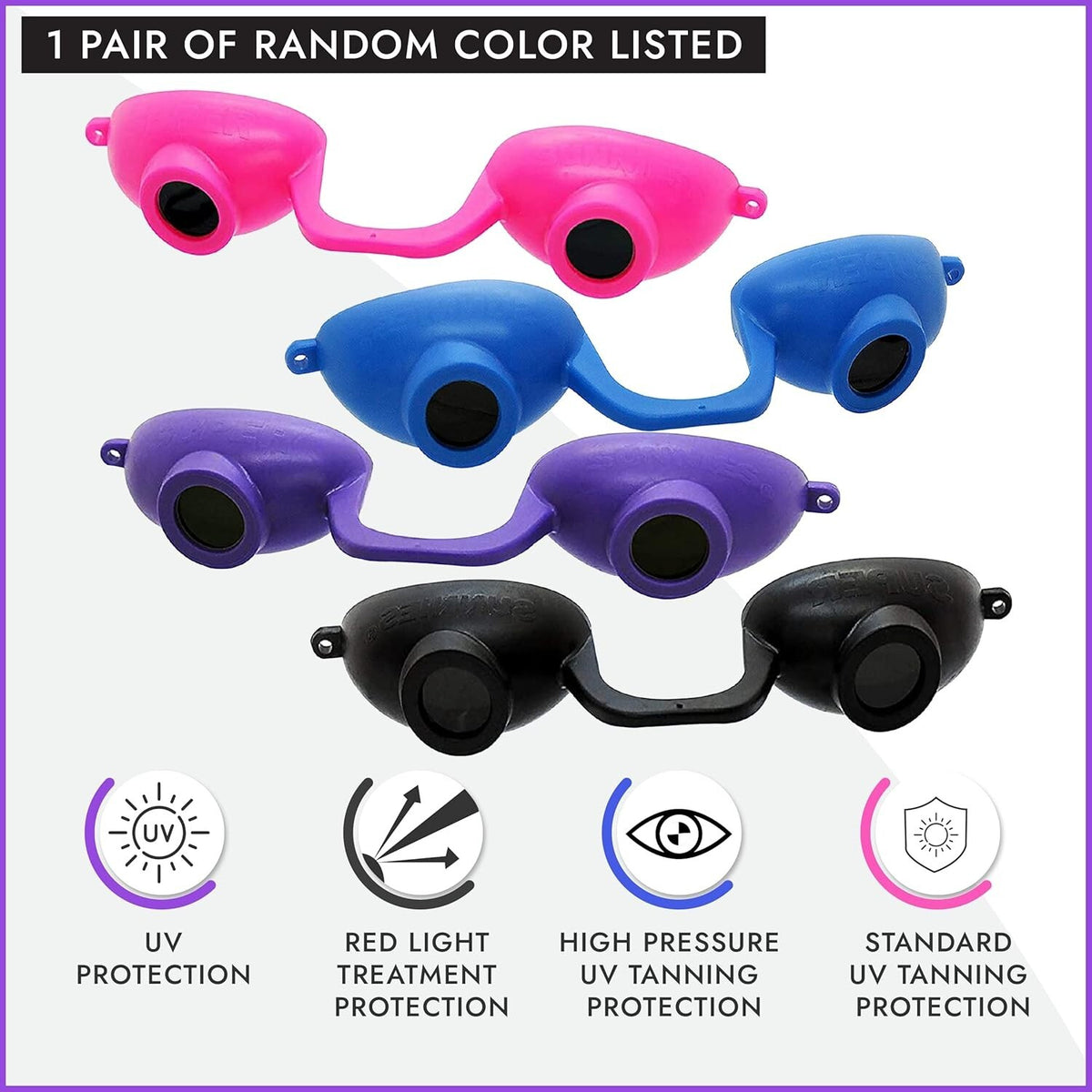 UV Eye Protection Goggles for Tanning Beds - FDA Compliant, Adjustable Fit