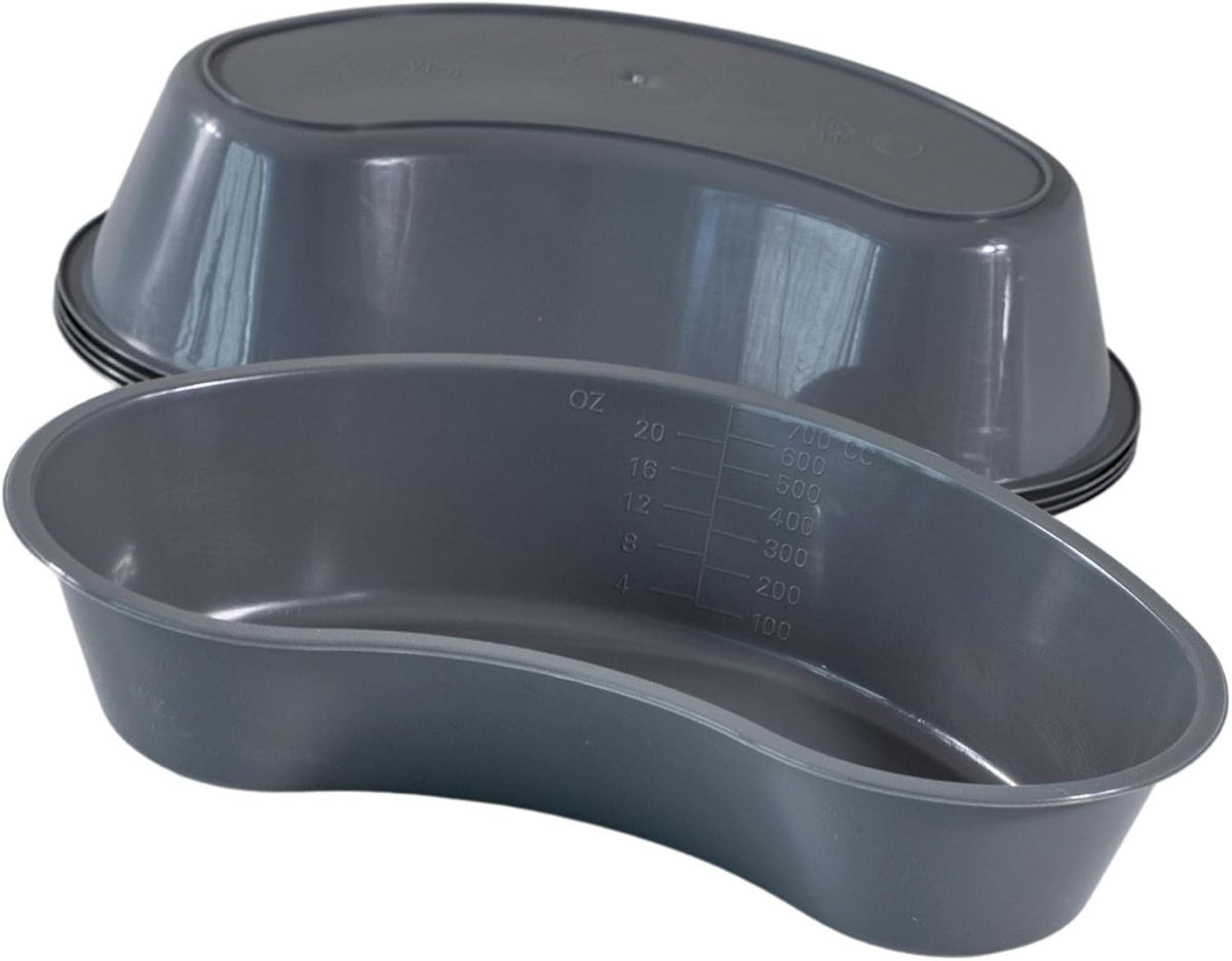 Medical Emesis Basins 700 mL Pack of 5 Kidney Shaped Plastic Vomit Bowls