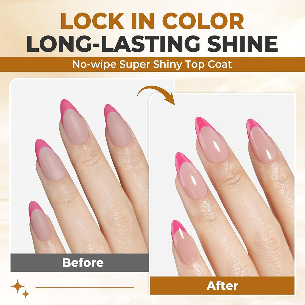 Gel Nail Top Coat - High Shine, No Wipe, UV Cured, 10ml