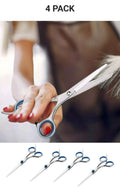 Salon Barber Hair Cutting Shears - 4 Pack Professional Hairdressing Scissors