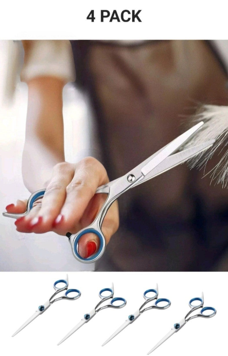 Salon Barber Hair Cutting Shears - 4 Pack Professional Hairdressing Scissors